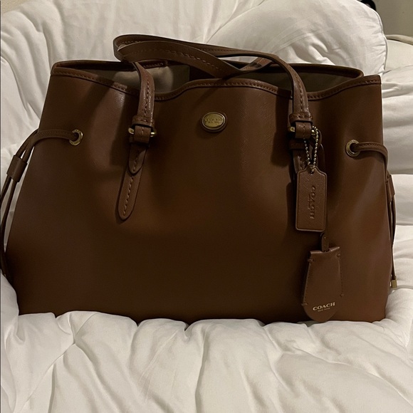 Coach Handbags - Coach Payton Chestnut Brown Leather Tote with Gold Accents